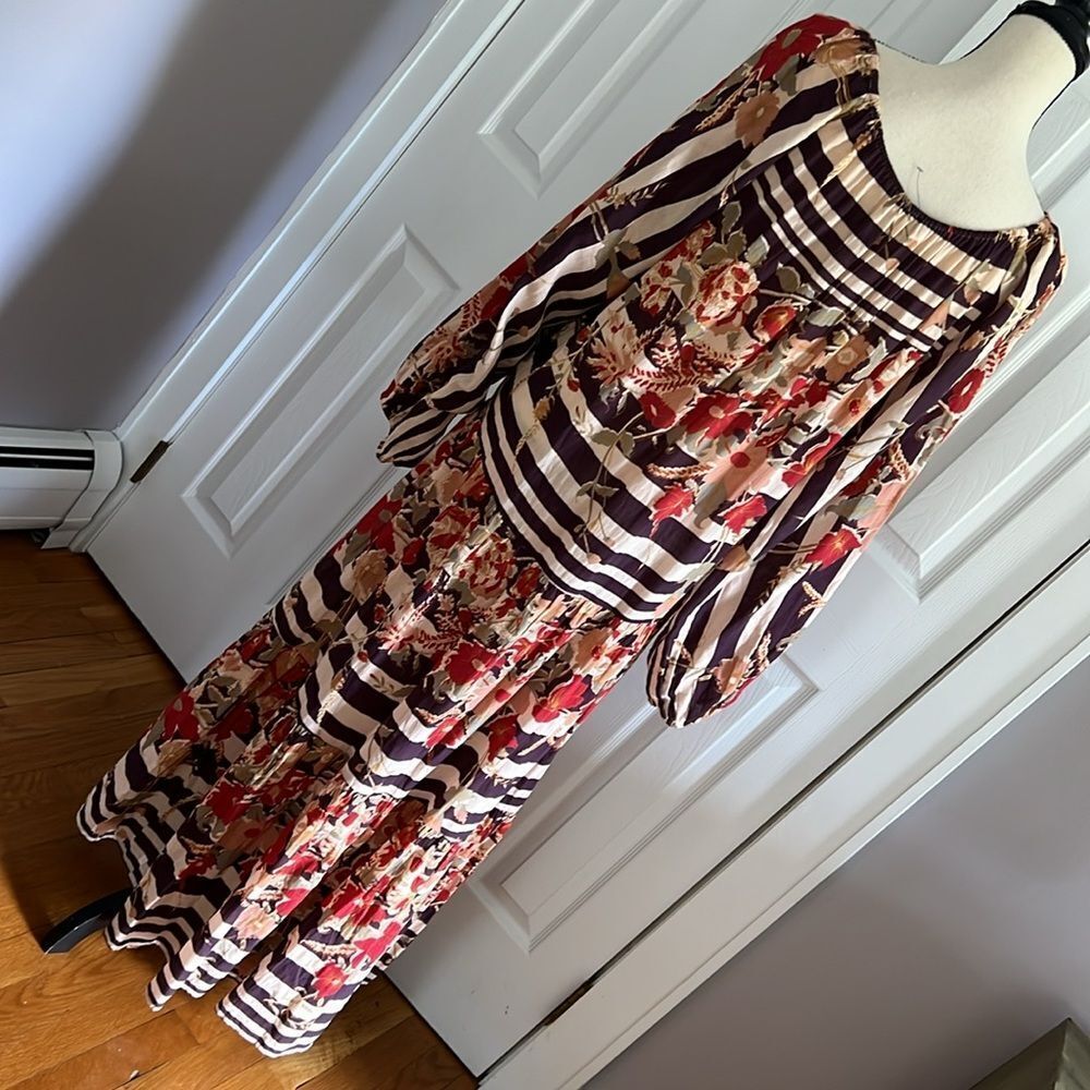Anthropologie Mes Demoiselles Floral Striped Maxi Dress - Picture 11 of 12